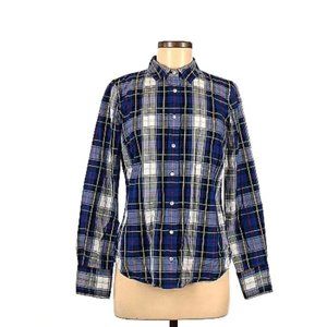 J Crew Plaid Blue Button Down Long Sleeve Shirt